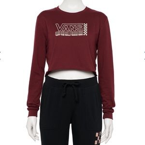 Juniors’ Vans “Off The Wall” Stacked Logo Long Sleeve